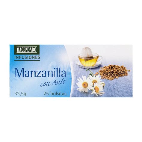 Hacendado Infusion Manzanilla Con Anis Caja 25 Bolsitas 33 G