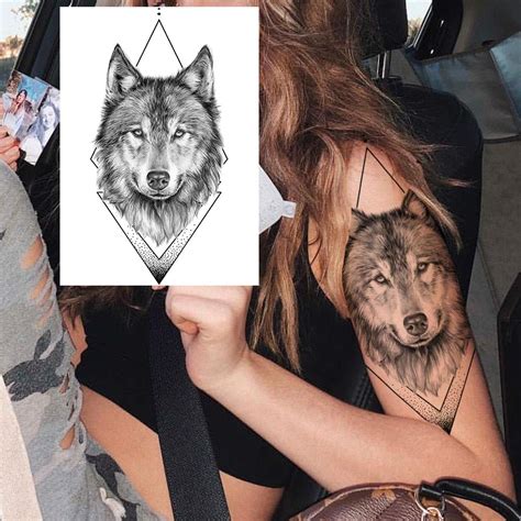 Rejaski 9 Sheets Gladiator Wolf King Full Arm Temporary Tattoo Sleeves