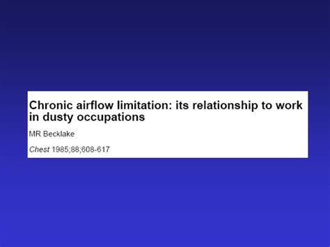 Occupational Exposures And Risk Of Chronic Obstructive Pulmonary