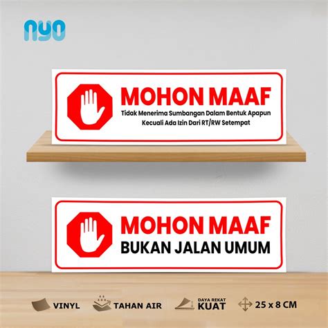 Jual Stiker Menolak Sumbangan Dan Bukan Jalan Umum Bahan Vinyl Tahan