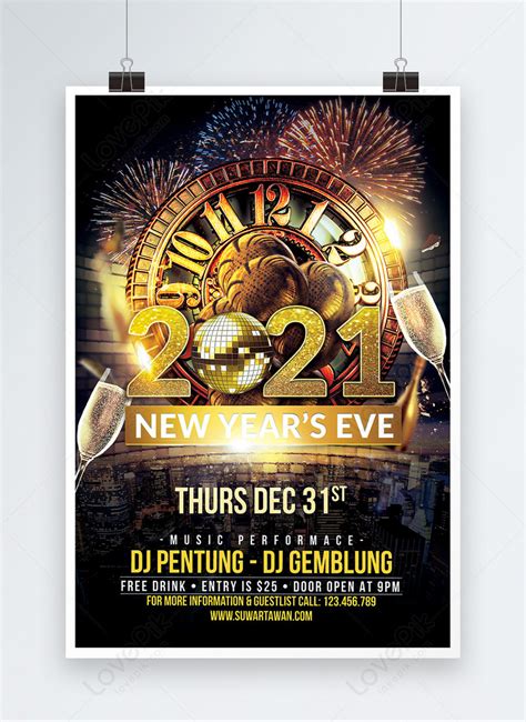 Creative new year eve 2021 poster template image_picture free download ...