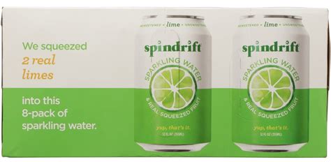 Spindrift Lime Unsweetened Sparkling Water And Real Squeezed Fruit 12 Fl