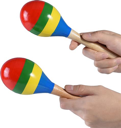 Maracas Sonajeros De Percusi N De Mano Instrumento Musical De Madera