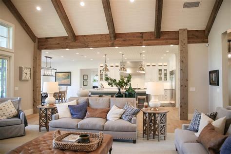 This transition from den to kitchen | Vaulted ceiling living room, Home ...