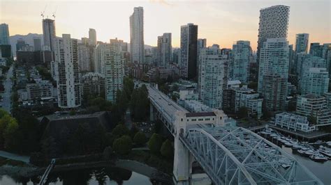 Aerial view of the skyscrapers in Downtown of Vancouver, Canada ...