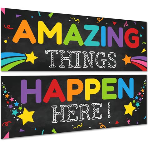 2 Pack Motivational Classroom Decorations, Class Banner Poster for ...