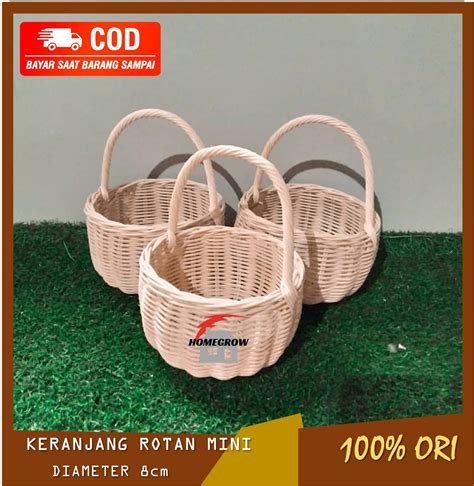 Keranjang Rotan Mini Diameter Cm Keranjang Kotak Mini Rotan Murah