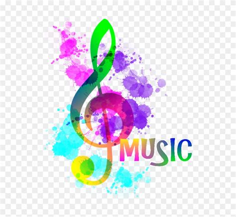 Rainbow Music Notes Clip Art