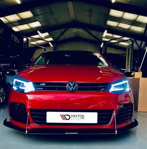 Front Racing Splitter Vw Polo Mk5 Gti Facelift With Wings 2015 2017