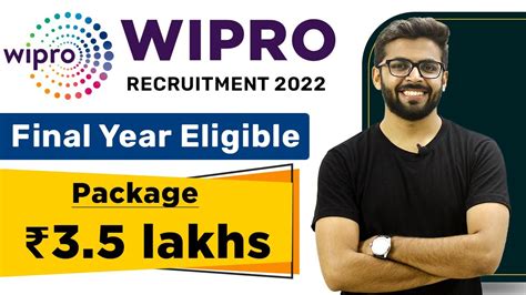 Wipro Recruitment Package Lakhs Final Year Eligible