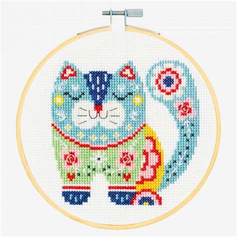 DMC Cross Stitch Kit - Cat - Stitched Modern