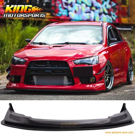 For 2008 2015 Mitsubishi Lancer Evolution X V Style Front Bumper Lip Splitter In Bumpers From