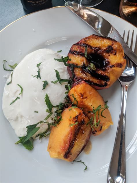 Grilled Peaches With Burrata Mint And Balsamic Drizzle Hot Sex Picture