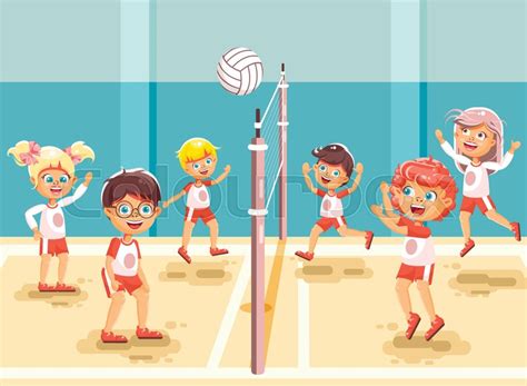 Cartoon Volleyball Game