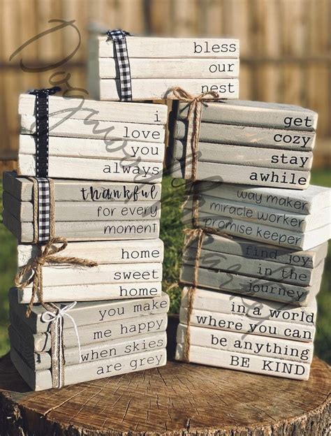 Mini Faux Wooden Farmhouse Book Stackfarmhouse Tiered Tray Etsy