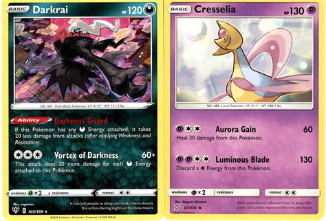 Darkrai Cresselia Legendary Pokemon Card Rare