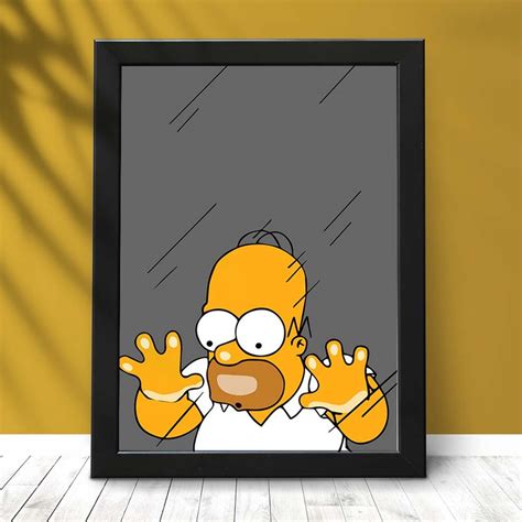 Quadro Homer Simpson Foto Engra Ada Moldura No Shoptime