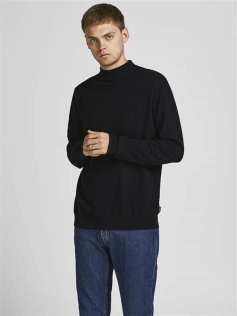 Jack Jones Sweater Basic Mock Neck Black Stilettoshop Eu Webstore