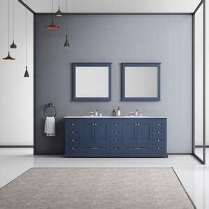 Lexora Dukes In W X In D Navy Blue Double Bath Vanity And White