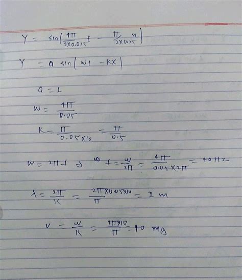 The Equation Of A Progressive Wave Is Given By Y 5 Sin 100pi T 0