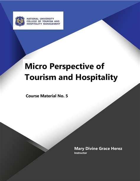 Gthmicr 2 CM Chapter 5 2021 2022 Micro Perspective Of Tourism And