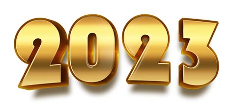 Happy New Year 2023 Celebration Eve Golden Shiny Text Fonts 16702567 Png