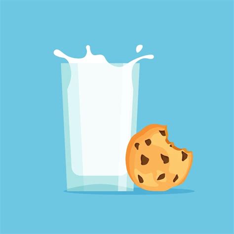 Vaso Lleno De Leche Con Galletas De Chips Tradicionales Con Chocolate