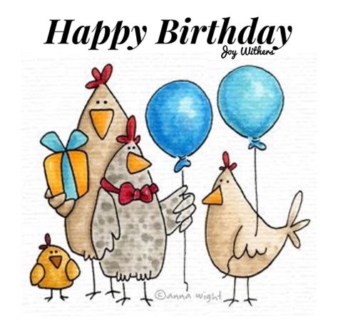 Happy Birthday Chicken Art Birthday Rubber Stamps Happy Paintings