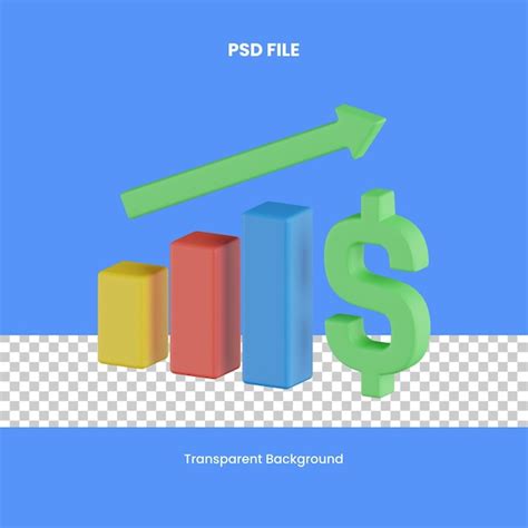 Premium Psd Finance Growth D Rendering Icon Illustration Analytics