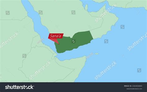 Map Of Yemen With Pin Of Country Capital Yemen Royalty Free Stock