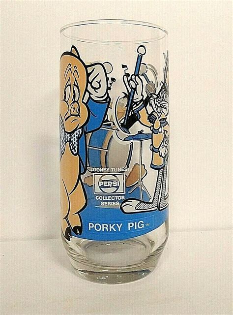 1979 PORKY PIG Looney Toons Warner Bros Pepsi Collector Series Glass