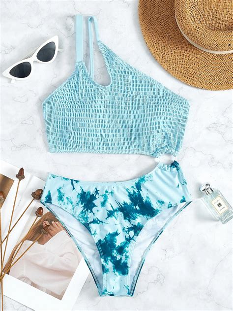 Shein Bikini Una Pieza De Tie Dye Vezia