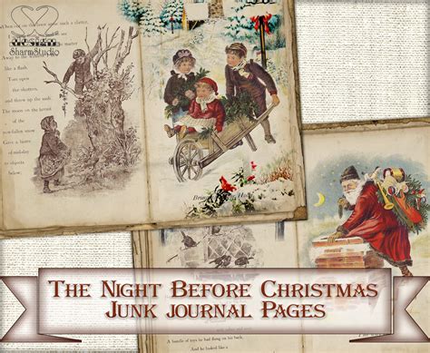 Vintage Christmas Junk Journal Kitprintable Collage Pages The Etsy