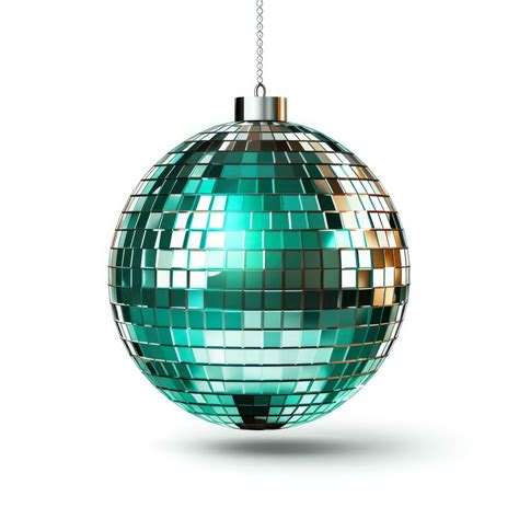 Dazzling Christmas Tree Disco Ball Isolated On White Background