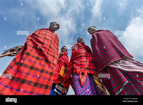 Tanzania Ngorongoro Crater Masai Men Stock Photo Alamy