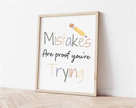 Mistakes Poster Classroom Décor Elementary Classroom Décor Sign Boho Classroom Décor