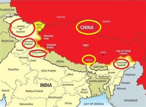 Solved China Does Not Share Its Border With Which Indian State