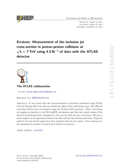 Erratum Measurement Of The Inclusive Jet Cross Section In Proton