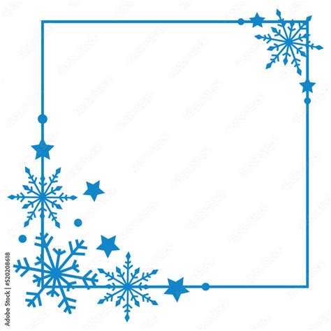 Snowflakes christmas border svg, Square winter frame Stock Vector ...