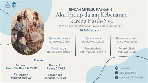 Ibadah Minggu Paskah 6 GKJ Salatiga 14 Mei 2023 YouTube