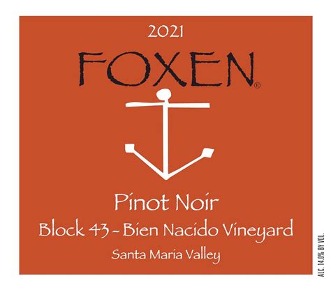 Foxen 2021 Block Uu Bien Nacido Vineyard Chardonnay Santa Maria Valley