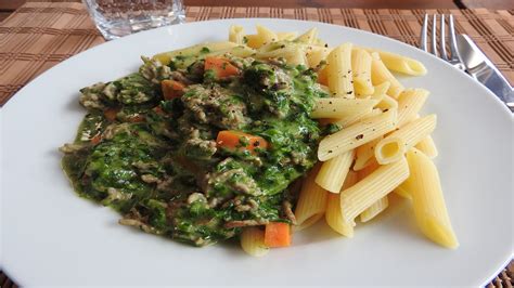 Nudeln Mit Hackfleisch Spinat Sauce Kochen Verstehen De