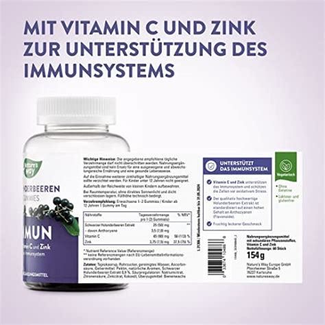 Get Nature s Way Elderberry Gummies für Erwachsene Immunsystem