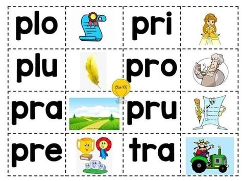 101 Fichas Para Trabajar Las SÍlabas Trabadas Imagenes Educativas