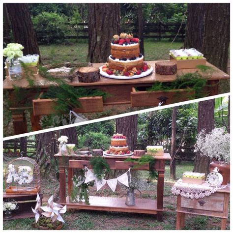 Naked Cake Ou Bolo Pelado Para Comemorar O Noivado Da Aline Table