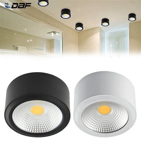 Lampu Sorot Tempel Permukaan LED Downlight Bulat COB Gantung AC85 265V