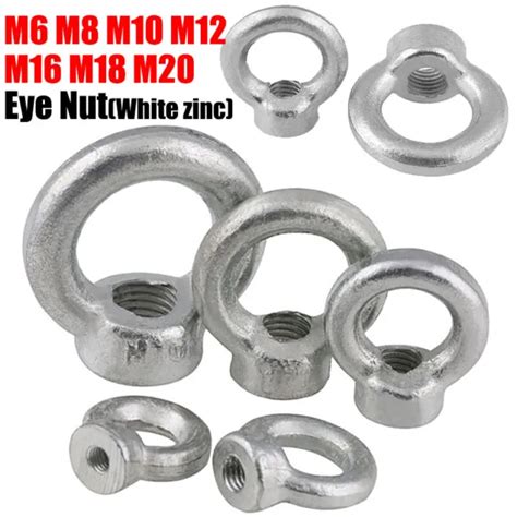 LIFTING EYE NUTS Female Eye Bolts Zinc Plated Steel M6 M8 M10 M12 M14