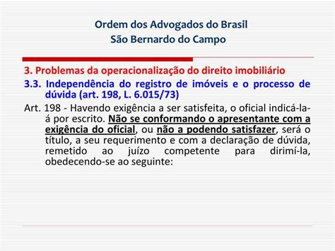 Ordem Dos Advogados Do Brasil S O Bernardo Do Campo Ppt Carregar