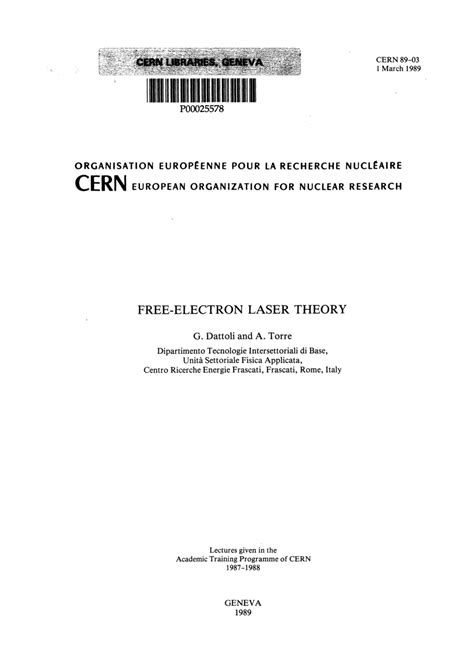 (PDF) Free-electron laser theory