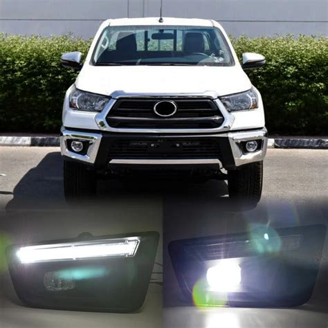 P S Led Luz De Nevoeiro Para Toyota Hilux Revo Drl Farol